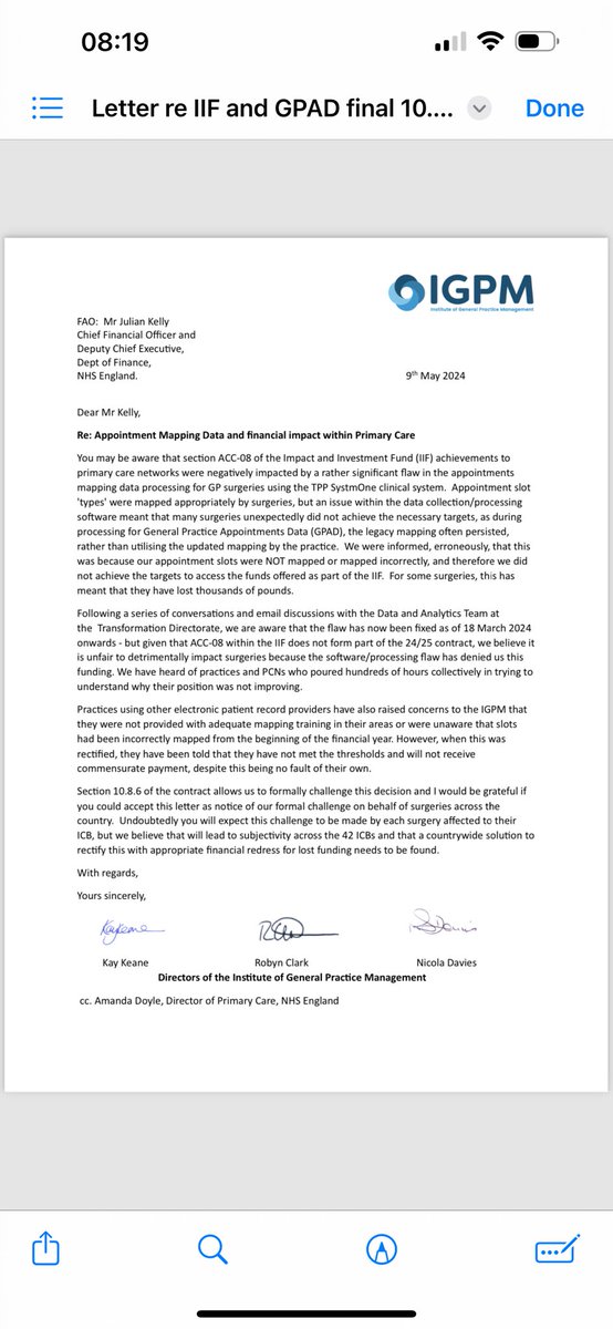 For those in primary care, you’ll know that the GPAD collection was flawed and as a consequence many practices have lost out on IIF funds. @TheIGPM have challenged this with @NHSEngland and we urge you to challenge your ICB too