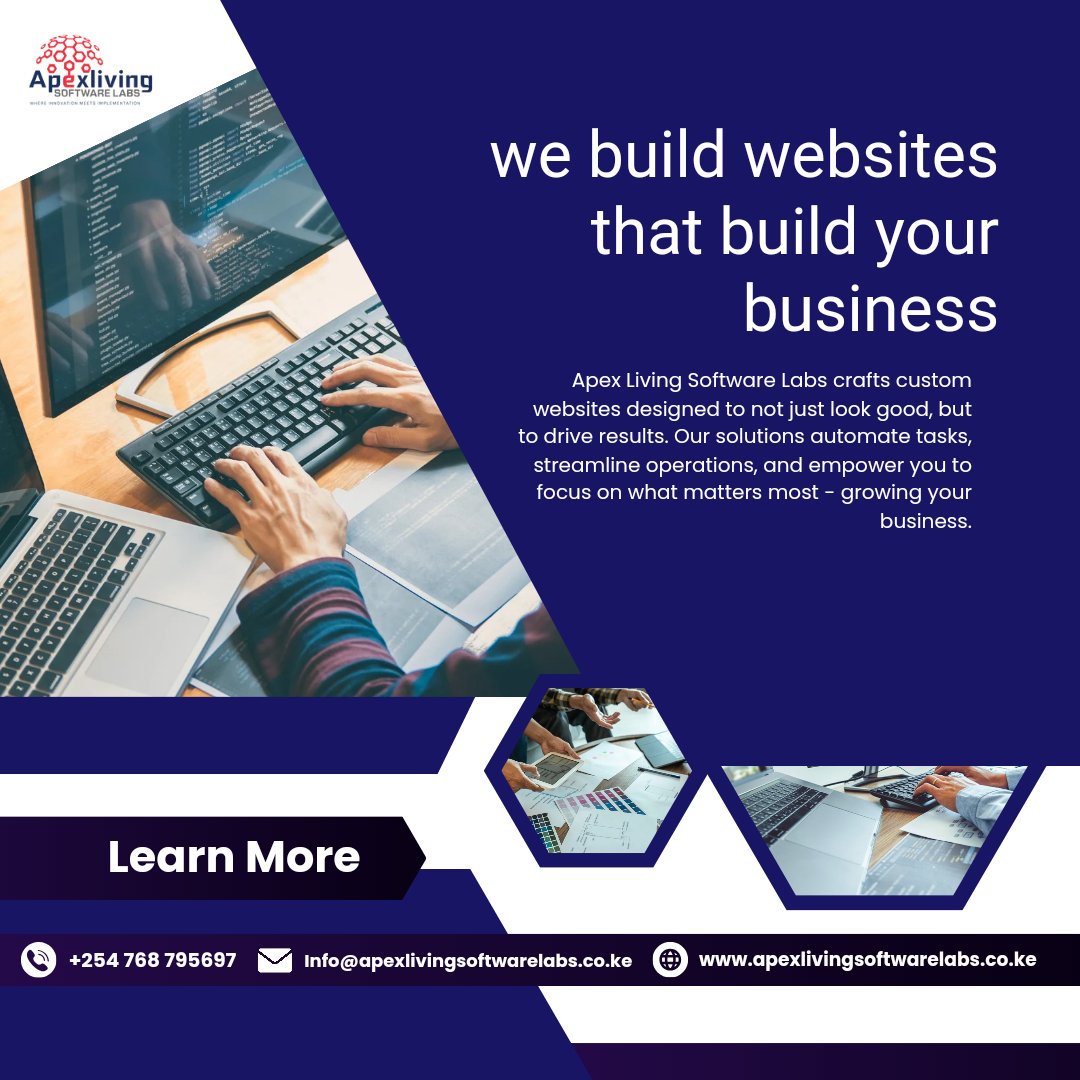 Imagine a website that attracts customers, automates tasks, and helps you grow.Get a free quote and see how Apex Living can transform your website.
#websitedesign #ecommercewebsite #BusinessGrowth #kenyanbusinesses