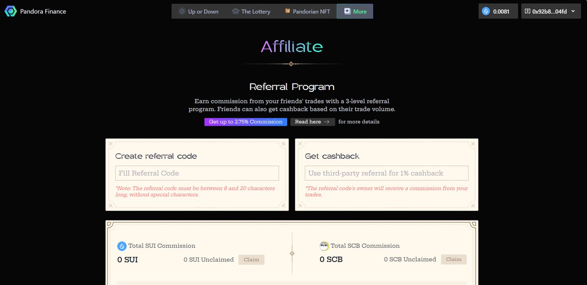 🎉 Exciting news! Our affiliate program is now live! 🚀 Claim your commissions by using your referral link at: app.pandorafi.xyz/affiliate 💰 Ready to earn passive income? Seize the opportunity with our referral program today! #PandoraFinance