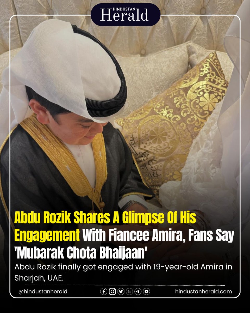 Abdu Rozik's engagement with Amira lights up social media! Shower your blessings on the happy couple. 💍✨ #AbduRozik #Engagement #CelebrityNews #Blessings #hindustanherald