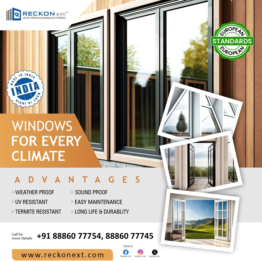Upgrade your home with the superior performance of uPVC profiles!
For more details contact us: +91 88860 77754
Our Website: reckonext.com
#reckon
#upvcprofiles
#HomeImprovement
#windowsolutions
#doorsolutions
#energyefficient
#lowmaintenance
#modernhome
#DurableDesign