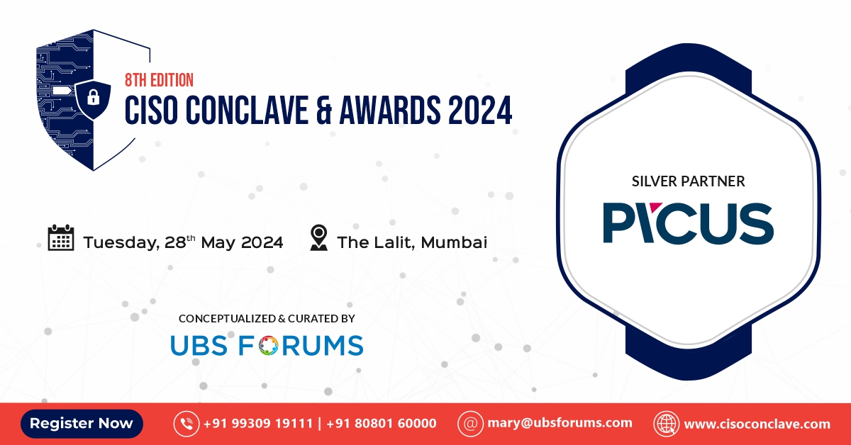 We are pleased to extend a warm welcome to @PicusSecurity our Official Silver Partner for the Exclusive '8th Edition CISO Conclave & Awards 2024.' 📅Date - Tuesday, 28th May 📍Venue- The Lalit Mumbai Register Now - shorturl.at/jswLP #UBSFCISO #CyberSecurity