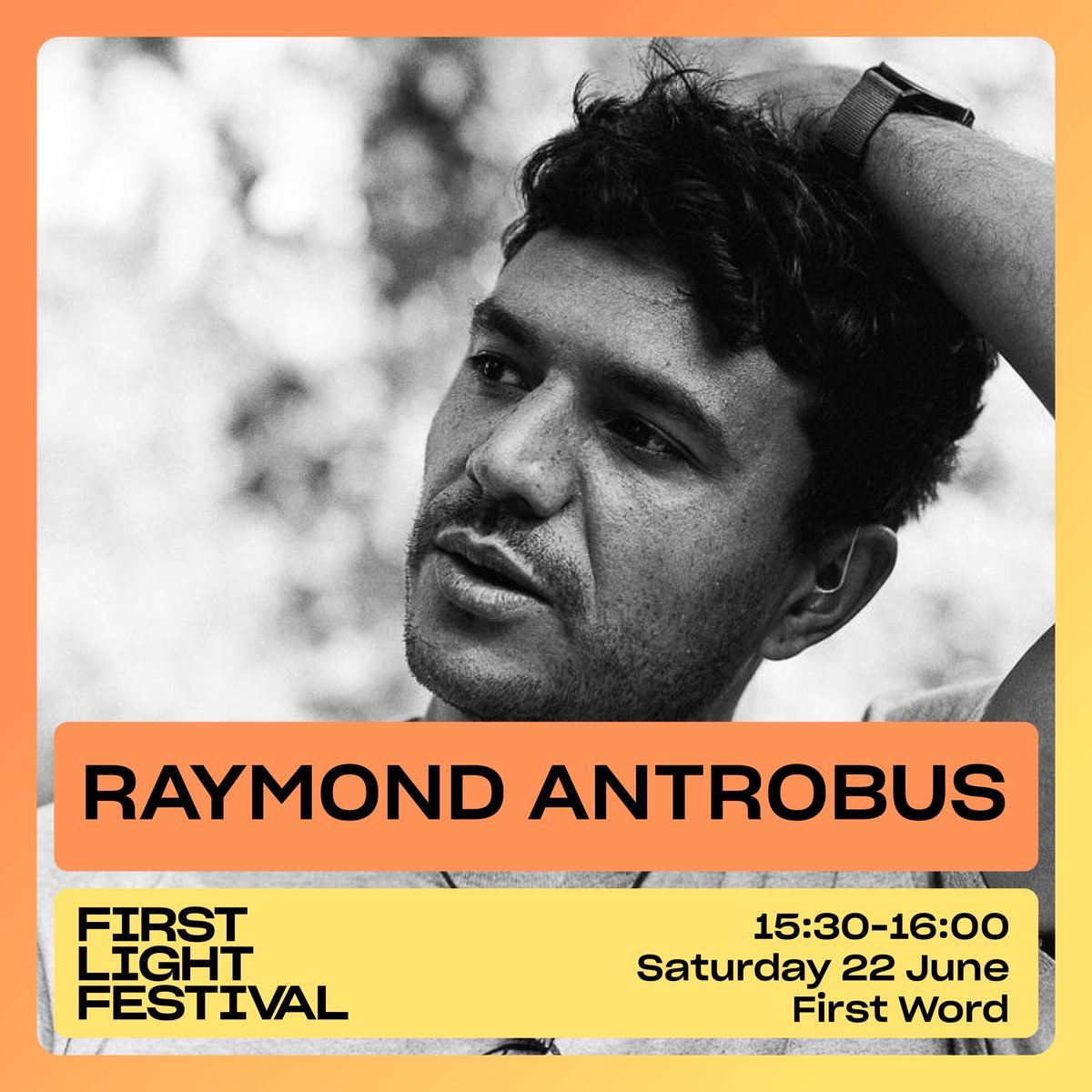 The first ever poet to be awarded the Rathbone Folio Prize for best work of literature in any genre, @RaymondAntrobus will be closing out the First Word stage at this year's festival on Sunday 23 June! firstlightlowestoft.com/events-2024/ra… #FirstLightFestival2024 #Lowestoft