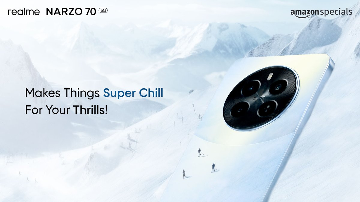 The #realmeNARZO705G's VC Cooling guarantees smooth performance for epic thrills! It's time to focus on the fun, not the heat. Buy Now On @amazonIN: amzn.to/4bjp7G3