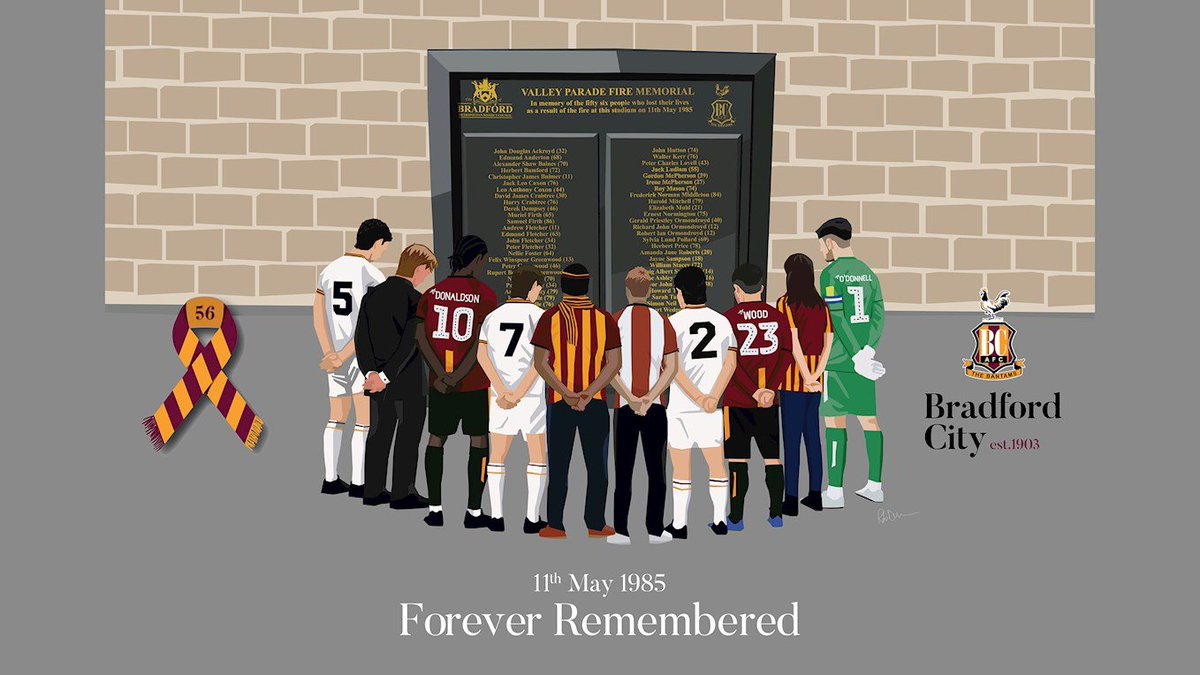 The Bradford City fire was one of the darkest hours in the history of the Beautiful Game. We will always remember the 56 fans who perished that day. Deepest sympathy with the family and friends who lost loved ones in the tragedy. 💙❤️ 💛🤎