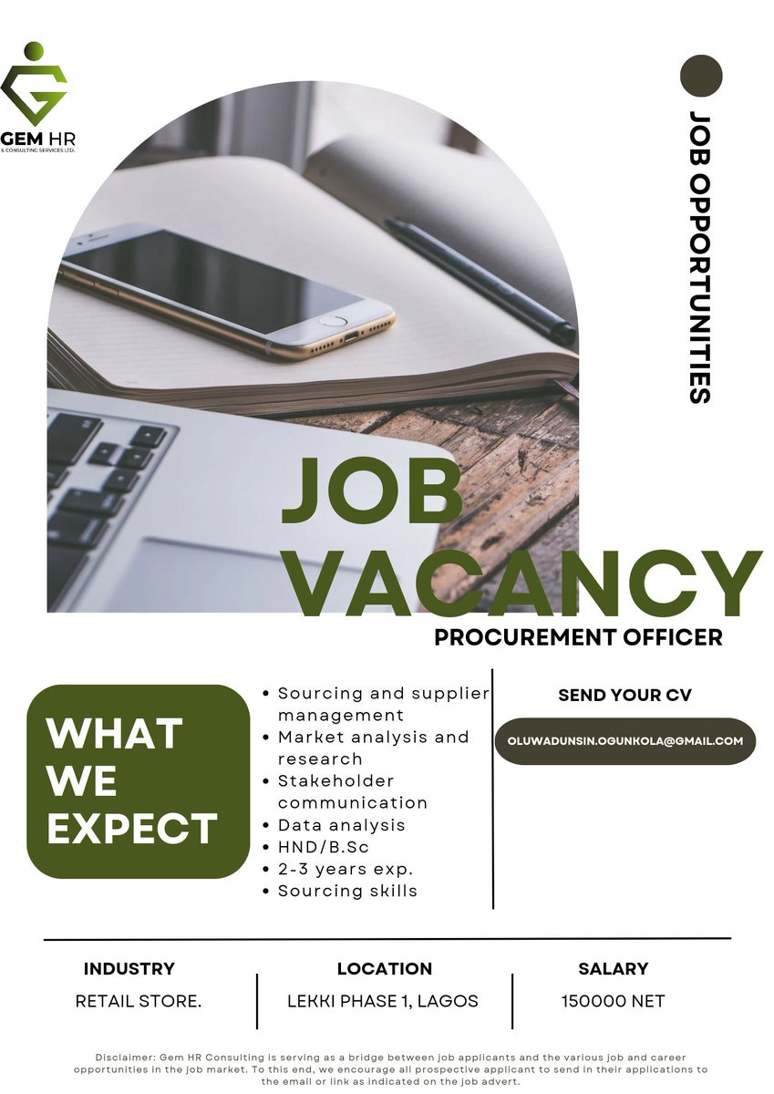 Job Alert! We've got the latest job openings in Procurement Officer! Check out this exciting opportunity and apply now! #procurementjobs 

 #consultancy #ChangeManagement #corporatestrategy #changemanager #smeconsulting #executivecoaching #businessinsider #FutureOfWork
