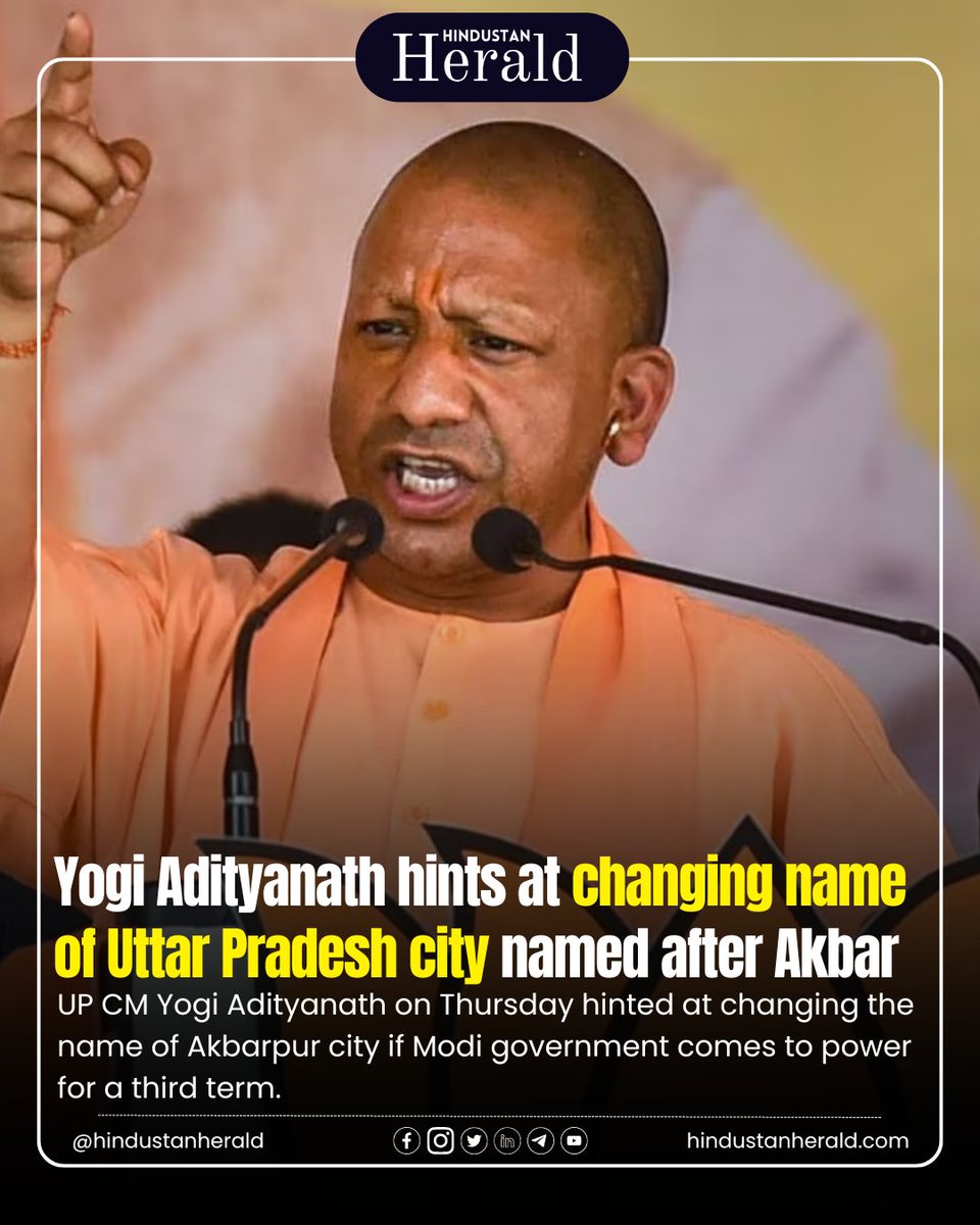 Uttar Pradesh CM Yogi Adityanath suggests renaming Akbarpur, igniting discussions on heritage and identity. Share your opinion on this potential change in the comments and follow @hindustanherald for more updates. #hindustanherald #YogiAdityanath #Akbarpur #NameChange #Identity