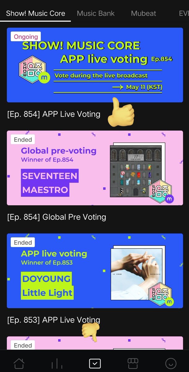 [#VOTING] Music Core LIVE VOTING, kalau ada yang punya 150 beats kamu tukerin ya ke tiket dan vote 🔗:mubeat.page.link/1wVZR @pledis_17 #SEVENTEEN #세븐틴 #MAESTRO