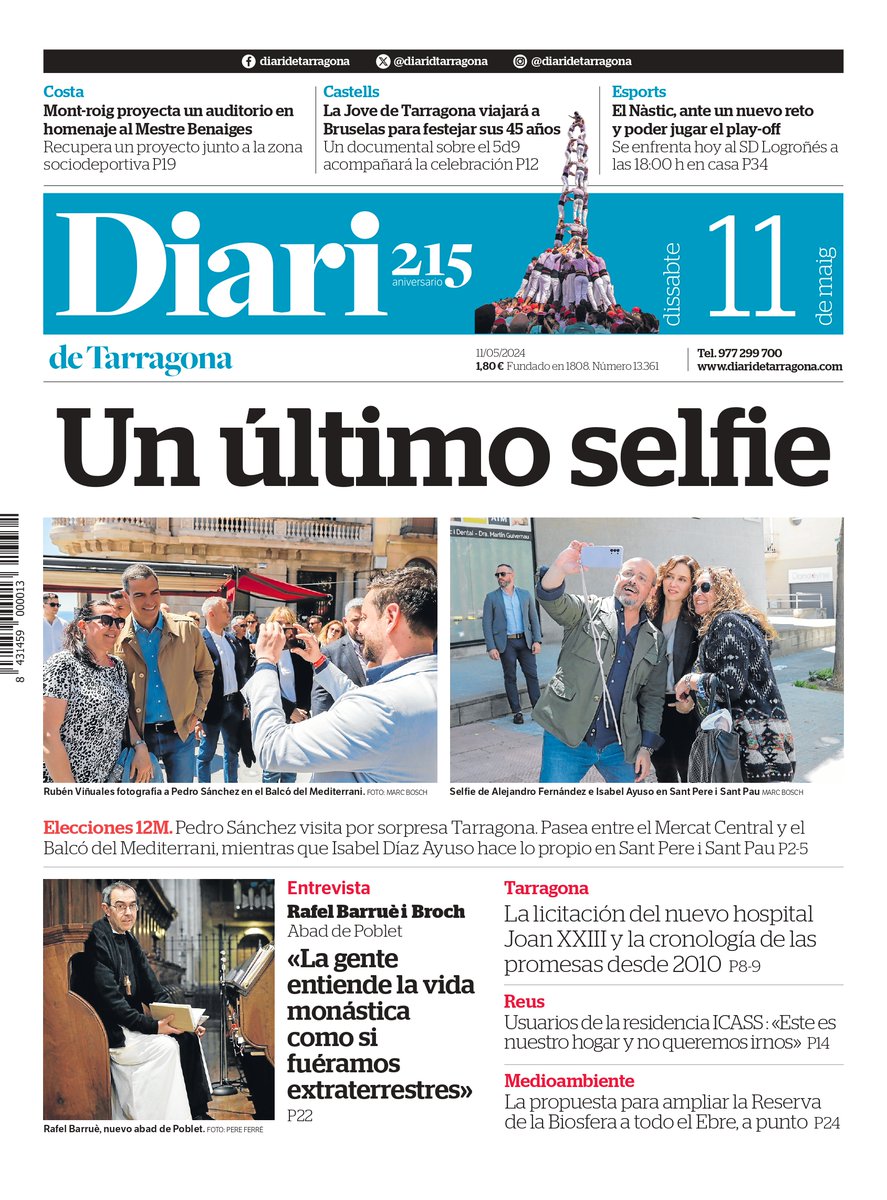 Bon dia, #Tarragona! Estas son las 3 noticias destacadas de hoy: ➡ Un último selfie ➡ a licitación el nuevo hospital Joan XXIII de Tarragona ➡ Usuarios de la residencia ICASS de Reus: 'Es nuestro hogar y no queremos irnos' ✅ Suscríbete: bit.ly/3k3L83k