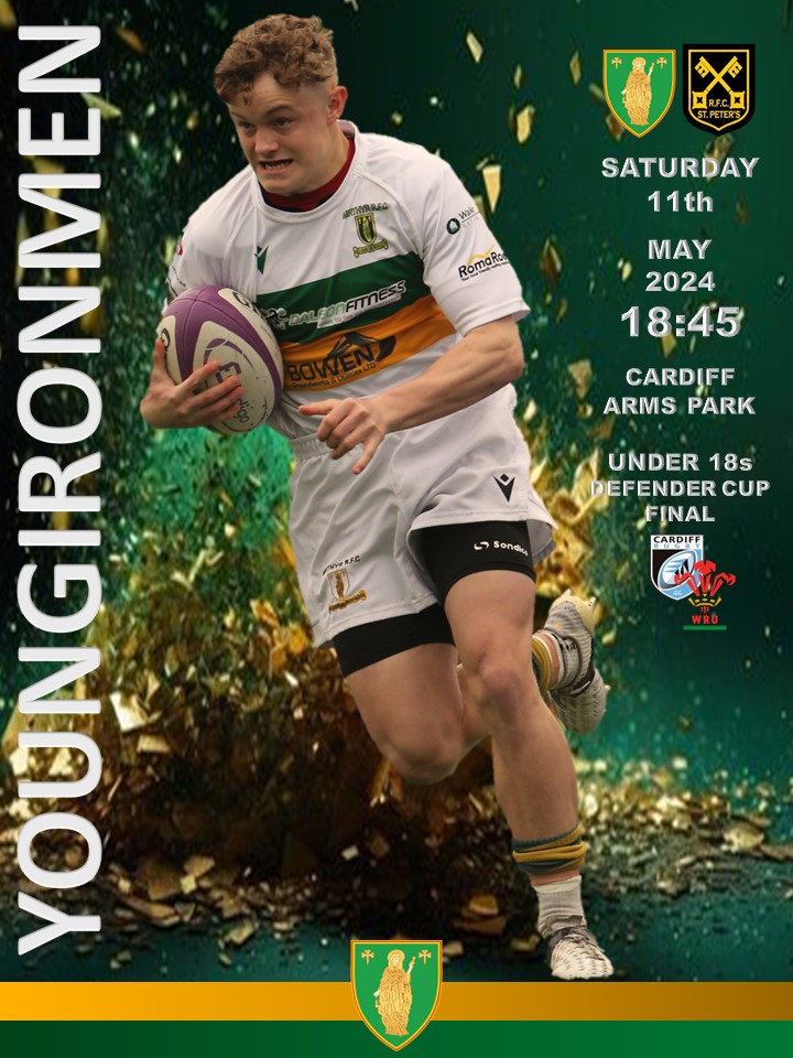 #BurstingIntoGameDay Good luck to our #YoungIronmen in this evening's @Cardiff_Rugby #DefenderCup final 🤞🏻 #GoWellBoys Do the club proud, win or lose, just do it well and enjoy 🤙🏻 #YoungIronmen🖤💛💚