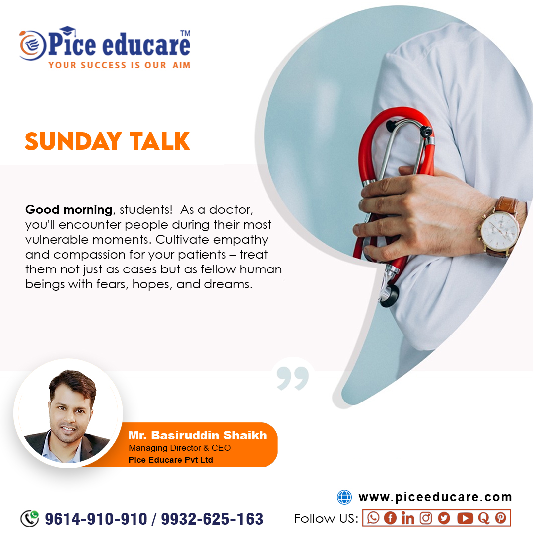 Sunday Talk As a doctor... #sundaytalk #PiceEducare #motivatioonalquotes #SundayMotivation