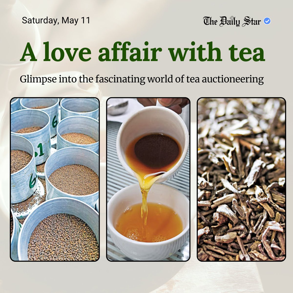 dailystarnews's tweet photo. Explore the fascinating world of tea auctioneering with our weekend special article.
Read here: https://t.co/d0qrWPcHE6
#Tea #WorldOfTea #WeekendRead #Newsupdate https://t.co/20aVL9sTYn