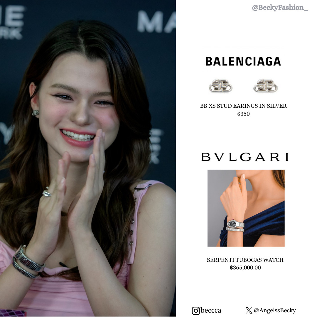 110524 | 📷 @Kauw_Brotchen @AngelssBecky along with earrings from the brand #Balenciaga and a watch from #Bvlgari @Bulgariofficial BECKY X MAYBELLINE LIVE #REBECCAPINKLOVELIVE #Beckysangels