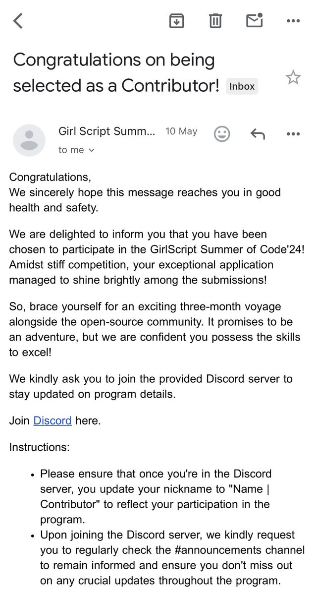 richab246's tweet photo. Excited to be a part of #GirlScriptSummerOfCode 2024! Looking forward to learning, collaborating and coding with amazing folks in the tech community. #GSSoC2024 #OpenSource https://t.co/p6boNsc6cQ