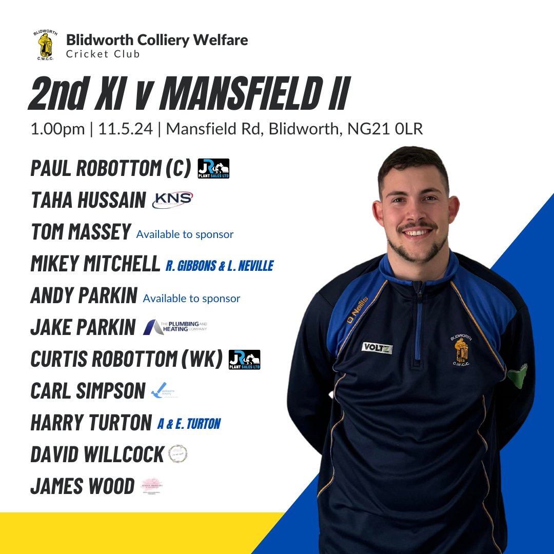 📣 𝐓𝐨𝐝𝐚𝐲'𝐬 𝐬𝐪𝐮𝐚𝐝𝐬

The 1st XI make three changes to last week's side as Kirkland, Mason and Watson come in for Donaldson, Jackson and Willcock.

The 2nd XI finally get their season underway against Mansfield II at home today.

#UTB | 🏏🔵