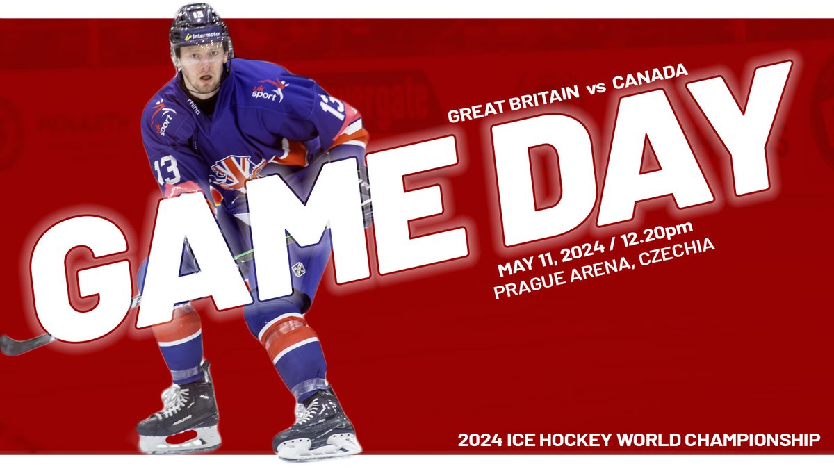 GB_IceHockey's tweet photo. Game 1 for GB at the 2024 IIHF World Championships in Prague, and today we face Canada at 12.20pm local time.

#GBIceHockey @TeamGBIceHockey @IIHFHockey  @SazkaArena #GBBarmyArmy #IceHockey @BBCSport #DareToDream #Believe https://t.co/NevXftcD9d