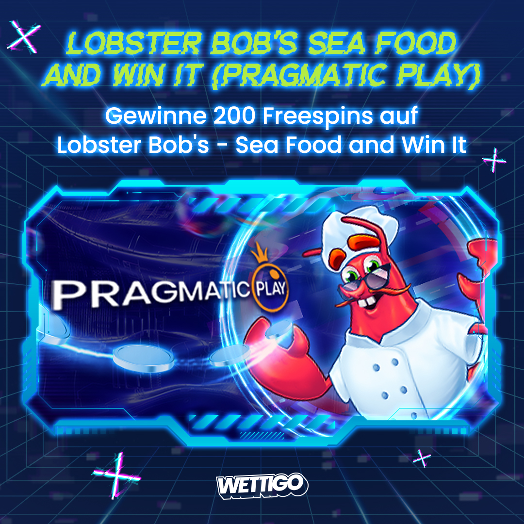 Die Gelegenheit, 200 Freispiele in Lobster Bob's - Sea Food and Win It zu gewinnen, wartet auf Sie. Melden Sie sich jetzt bei Wettigo an!

#Wettigo #Freespin #Freespins #Casino #Slotgames