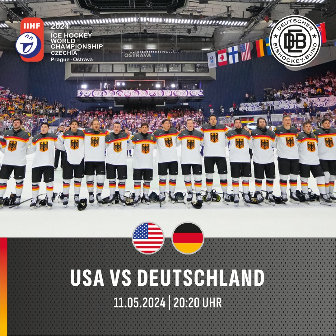 Nach dem gestrigen Auftaktsieg gegen die Slowakei 🇸🇰 wartet bereits heute Abend der nächste starke Gegner auf unsere DEB-Männer 🇩🇪 Im zweiten Spiel der Vorrundengruppe B muss das deutsche Team gegen die US-Amerikaner 🇺🇸 ran. Ab 20:20 Uhr geht's wieder los 🔥 #debteams #USAGER