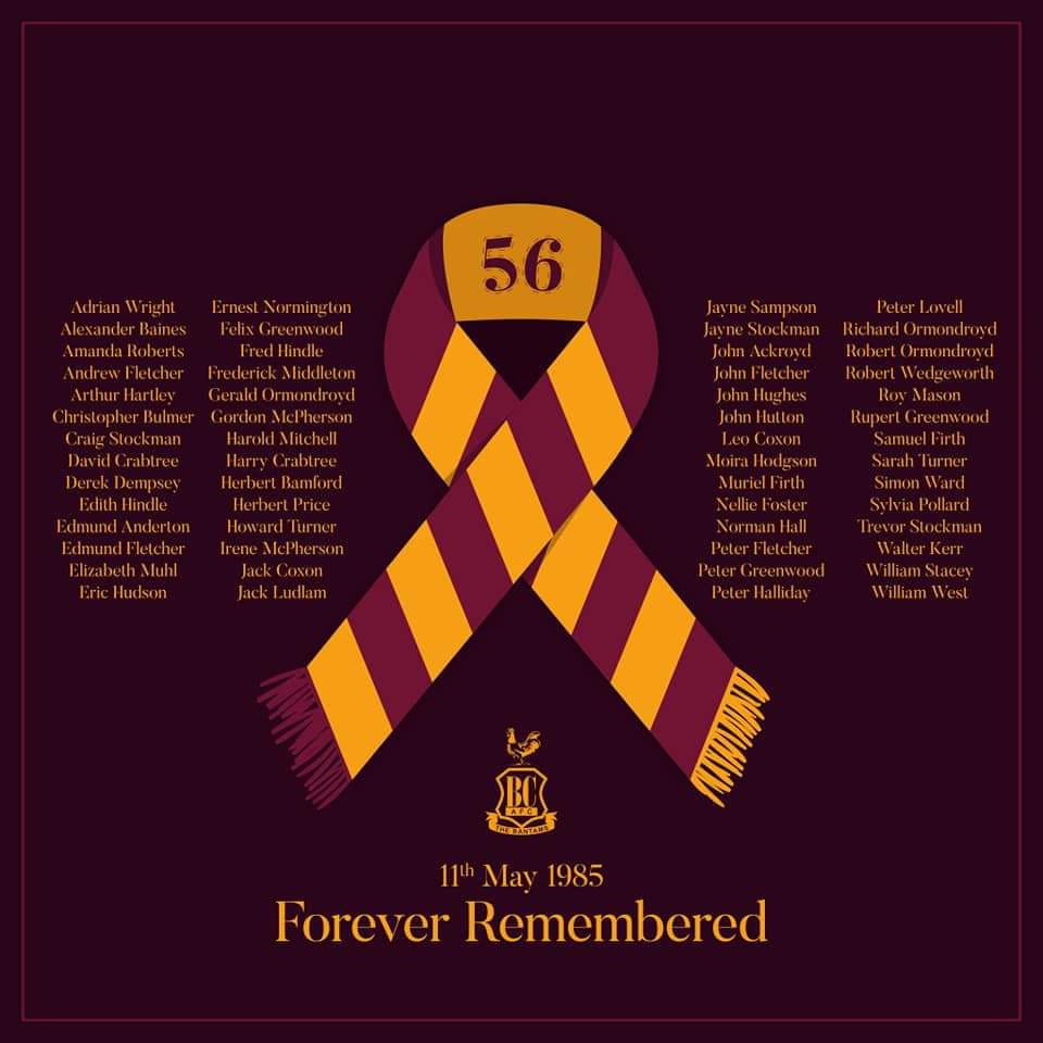 🎗 | The 56 lives lost on 11th May 1985 will be forever remembered. #BCAFC #NUFC #NUFCFans #Newcastle #BradfordCity 🖤🤍