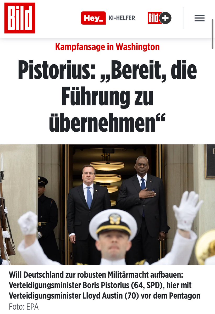 'Bereit, die Führung zu übernehmen' ...Will Deutschland zur robusten Militärmacht aufbauen. Aber wenn auf einem Bauernprotest 'Föhrer Gemüse' beworben wird, klingeln alle Alarmglocken.