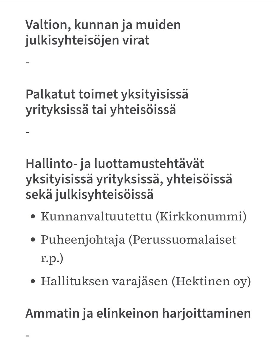 En haluaisi olla ikävä ihminen, olenpa kuitenkin: Ministeri Purra kehottaa protestoijia menemään töihin. Alkoi kiinnostaa hänen oma työhistoriansa. CV vaikuttaa kovin niukalta. Kiinnostaisi tietää, millä kyvyillä hän ohjaa Suomen talouslaivaa. #journalismi eduskunta.fi/FI/kansanedust…