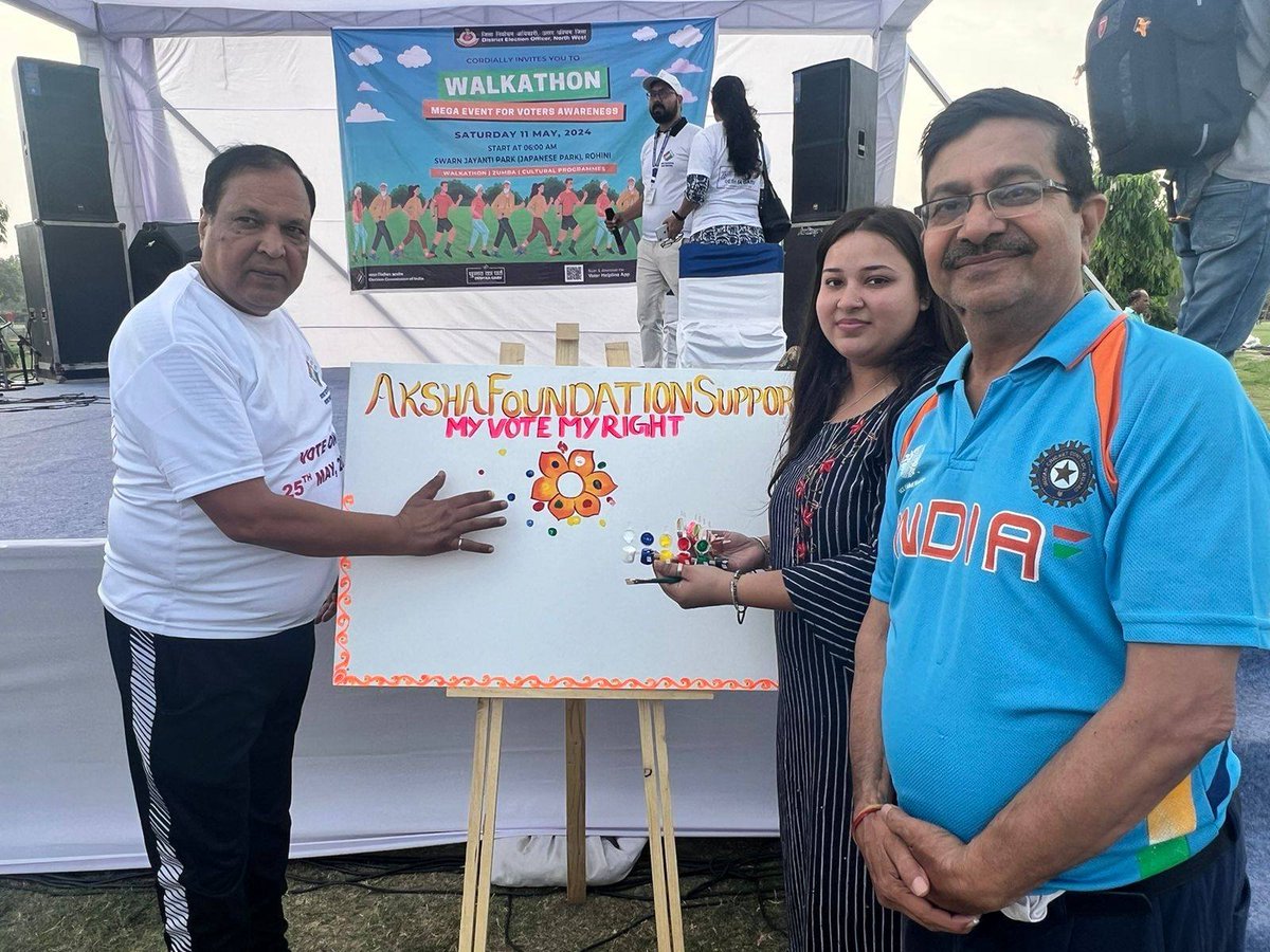 jaikishan_bjp's tweet photo. ‼️  चुनाव का पर्व, देश का गर्व  ‼️
मतदाता जागरूकता अभियान के तहत मतदान प्रतिशत बढ़ाने के लिए जिला चुनाव कार्यालय, उत्तर पश्चिम द्वारा "चुनाव का पर्व, देश का गर्व" के अंतर्गत आज प्रातः 06:00 बजे जापानी पार्क, रोहिणी में #Walkthon #Zumba #Cultural #Programmes में उपस्थित रहा l https://t.co/8Zn2IGxeiN