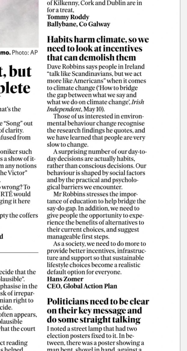 Our letter in today’s @Independent_ie. #climateaction #behaviourchange