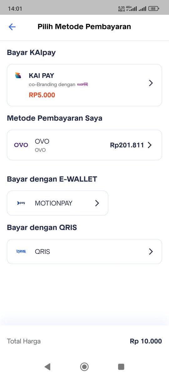 Min <a href="/KAI121/">Kereta Api Indonesia</a> ketika pesen tiket <a href="/CommuterLine/">KAI Commuter</a> Penataran kok tidak bisa pakai pembayaran OVO ya? ketika di klik tetap di halaman tersebut. Sementara bisanya pakai QRIS