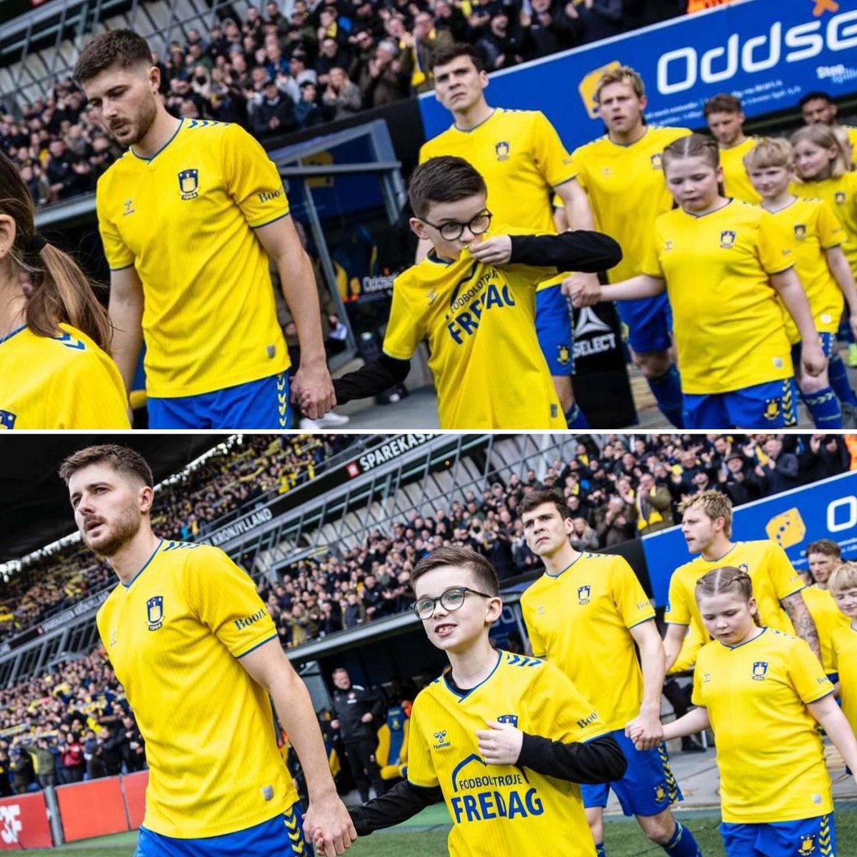 Stoltheden er kolossal, når ens søn entrerer Brøndby Stadion sådan her 💛💙
📸: @markfoged 
@BrondbyIF