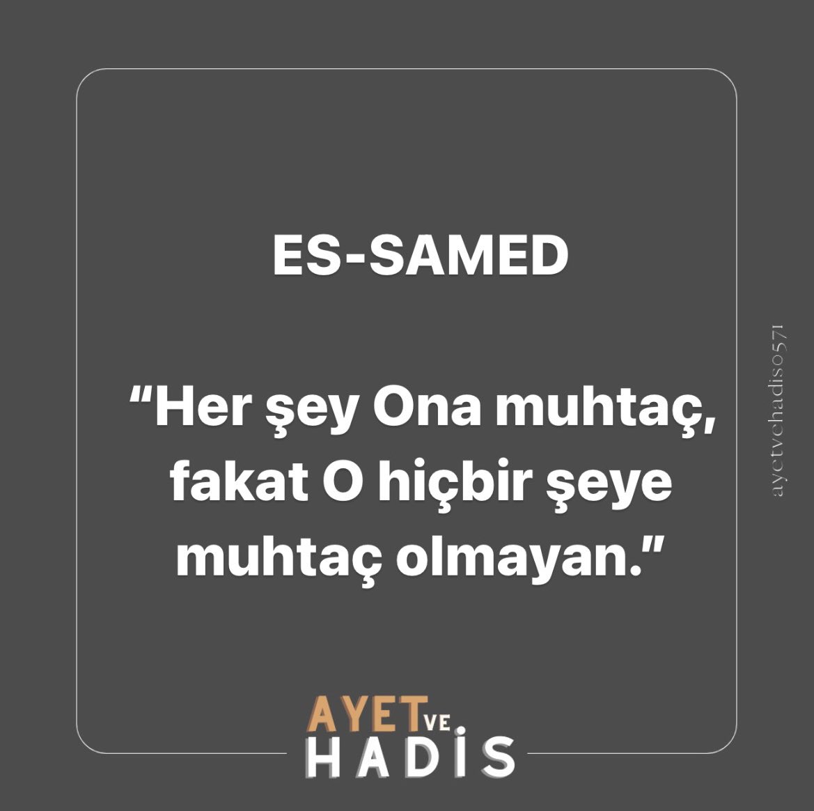 ES-SAMED

“Her şey Ona muhtaç, fakat O hiçbir şeye muhtaç olmayan.”

#kuran #ayet #hadis