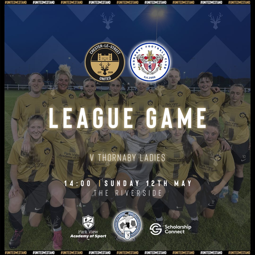 🤝 We take on @ThornabyFCWomen Women on Sunday in the @NERWFL !
⁣⁣⁣⁣
📆 Sunday 12th May 2024 @ 14:00

📍 The Riverside

🎫 FREE

@CLSUnited 

#UnitedWeStand