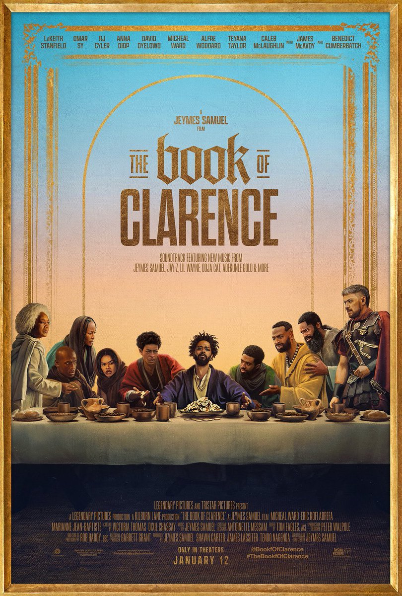Jeymes Samuel’s THE BOOK OF CLARENCE with LaKeith Stanfield, Omar Sy, Teyana Taylor, David Oyelowo, RJ Cyler, Alfre Woodard, James McAvoy, and Benedict Cumberbatch is on Netflix.

#TheBookOfClarence #Netflix #FilmTwitter