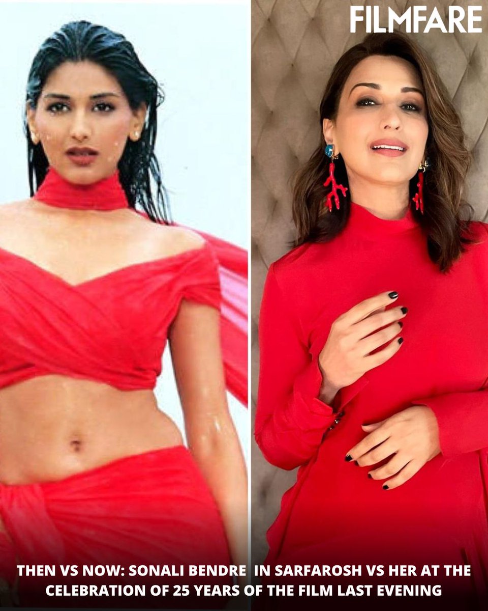 Flashback alert! ❤️ #SonaliBendre's then vs now picture as #Sarfarosh completed 25 years is stunning.