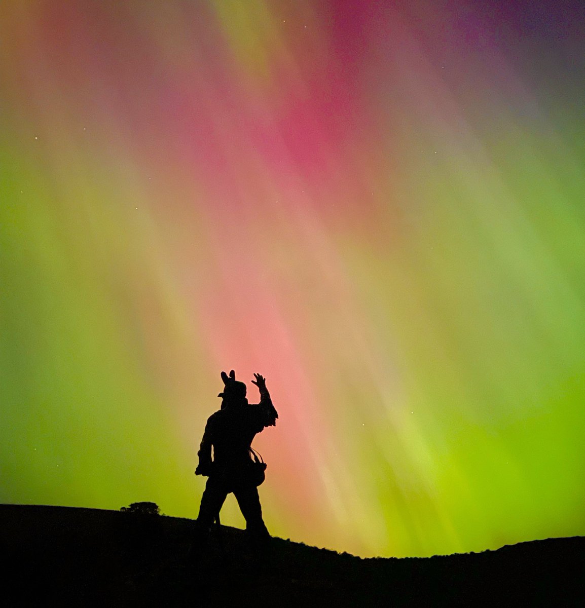 Hi, auroras. From the Thunder Jack statue near Wilsall, Montana.