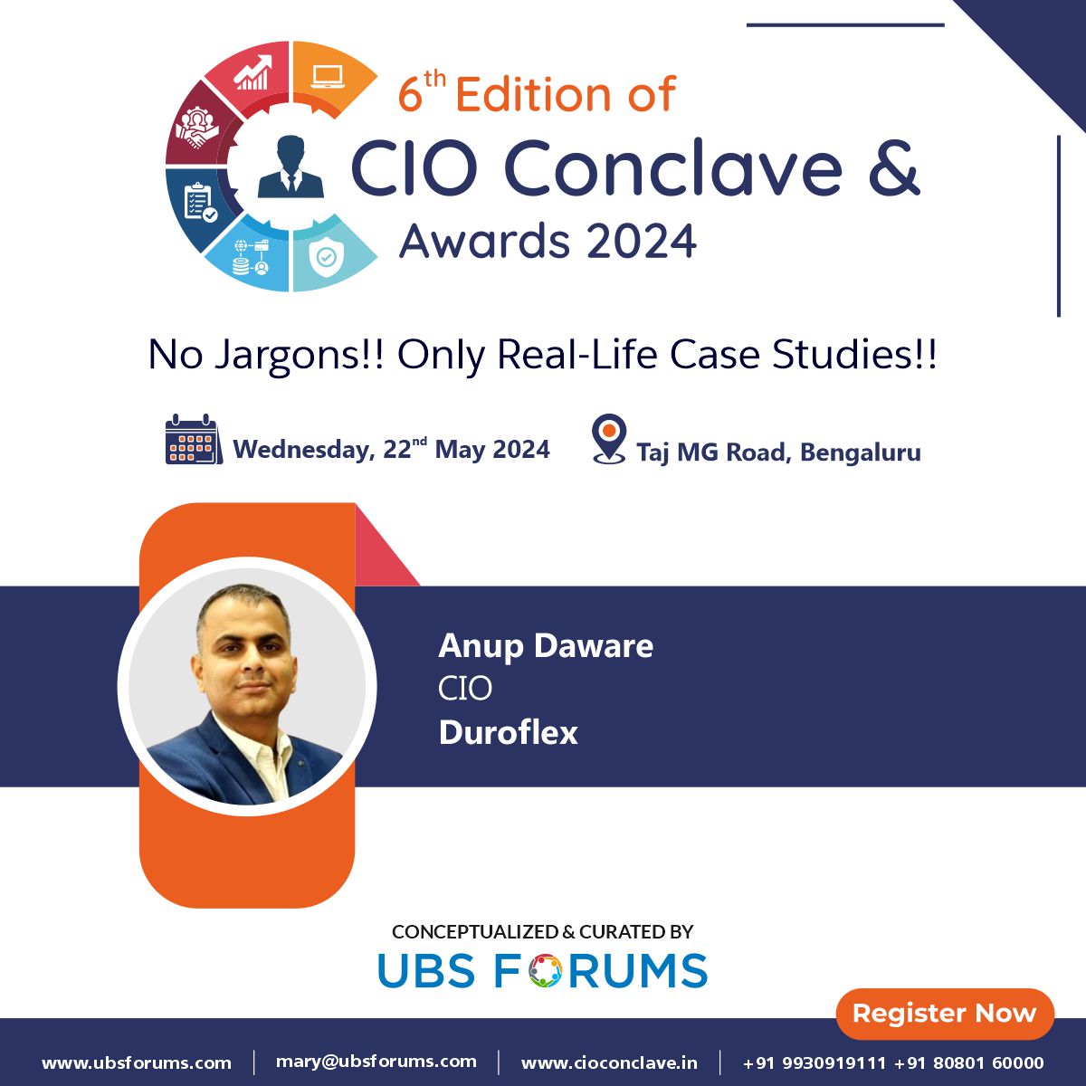 Join us in extending a warm welcome to 𝗔𝗻𝘂𝗽 𝗗𝗮𝘄𝗮𝗿𝗲 our notable speaker for the Exclusive '6th Edition CIO Conclave & Awards 2024.' 🗓️Wednesday, 22nd May 📍Taj MG Road, Bengaluru. Register Now- tinyurl.com/ykp874mw #UBSFCIO #ITLeadership #GenAI #Duroflex