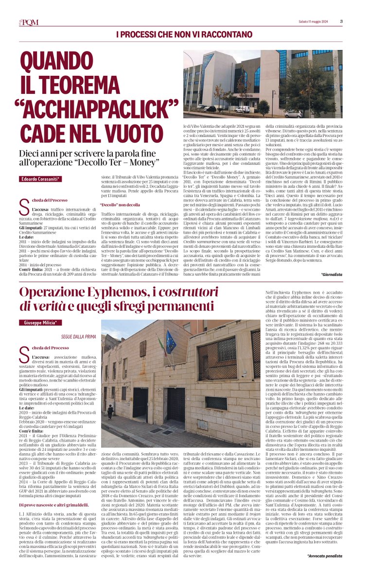 gdcaiazza's tweet photo. Ma sui clamorosi flop della grandi inchieste giudiziarie calabresi, e sull'esercito di innocenti le cui vite sono state travolte, si vorrà aprire gli occhi prima o poi? Intanto lo facciamo noi di PQM (ed è la prima di due puntate). Buona lettura https://t.co/F0xwTNzkJ2