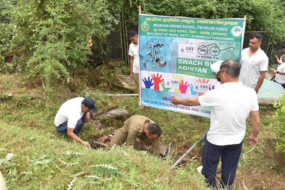 Mountain Driving School, Almora organised a cleanliness drive at natural water resources and water bodies in the campus under the aegis of 'Mission Lifestyle for Environment' on 11th may 2024. #ITBP #HIMVEERS
