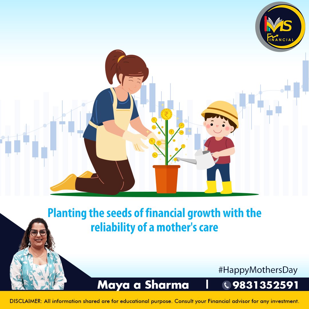 Reap the #rewards of #financial #security with the touch of her care for a lifetime of #returns. Happy Mother's Day

#HappyMothersDay #MothersDay2024 #Motherhood #LoveMom #MSFinancials #StockMarket #StockMarketIndia #BullMarket #BearMarket #Finance #FinancialCoach