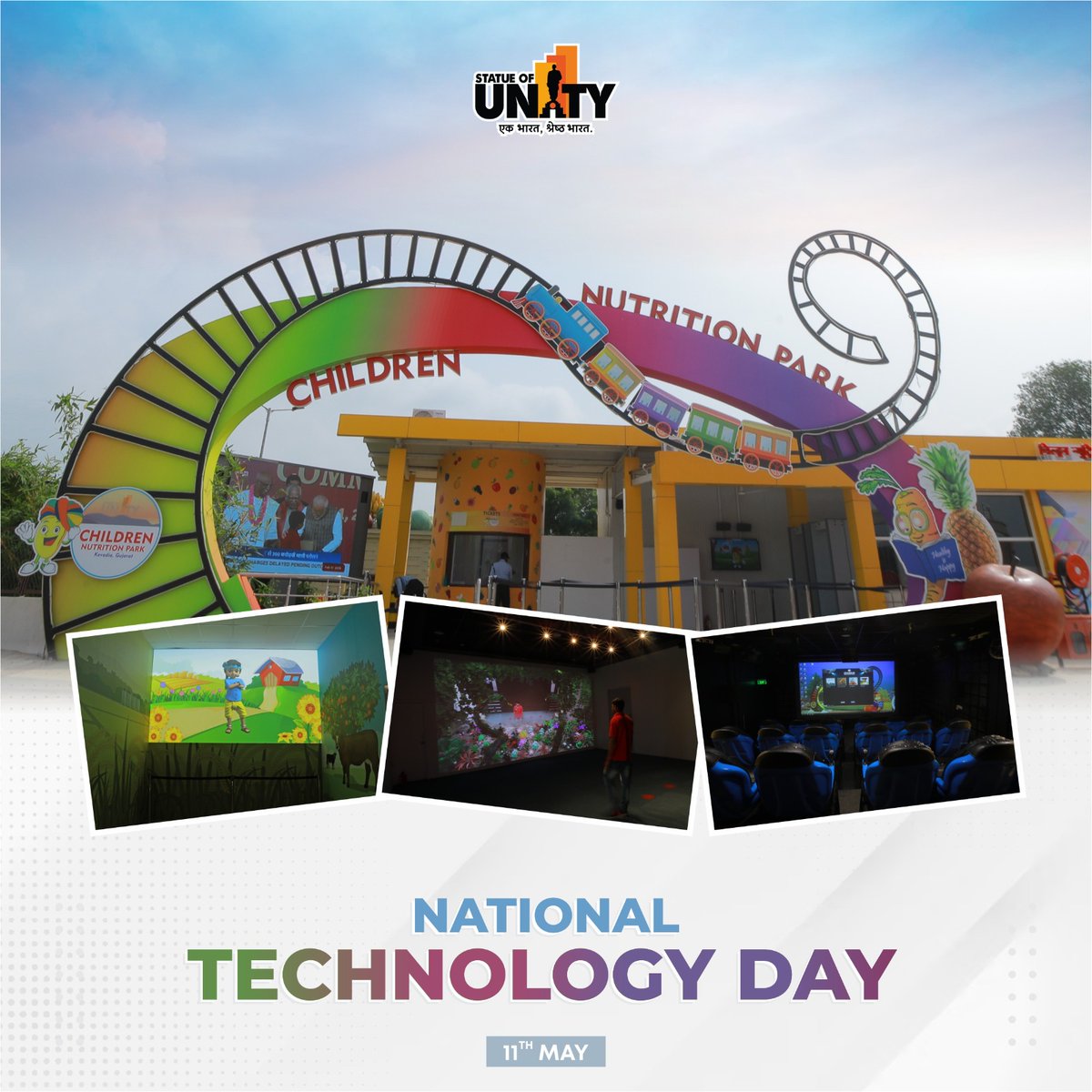 Celebrate #NationalTechonologyDay with #StatueOfUnity’s technology driven #ChildrenNutritionPark !!

Let us applaud the incredible innovations that drive progress and fuel our journey towards a brighter future.

#InnovationNation #EktaNagar #StatueOfUnity #ExploreGujarat…