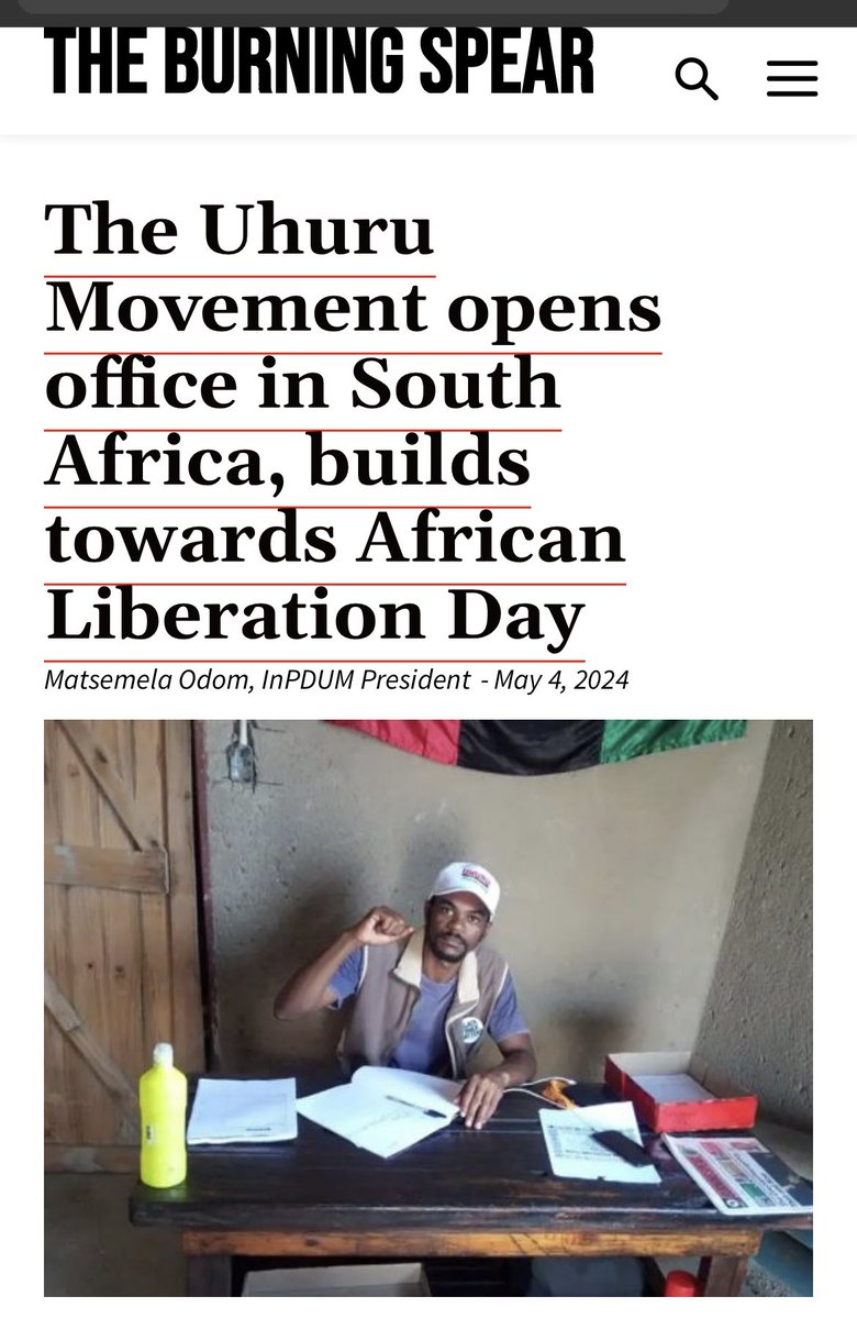 “#TheUhuruMovement opens office in #SouthAfrica, builds towards #AfricanLiberationDay” theburningspear.com/the-uhuru-move… #TheBurningSpearNewspaper
