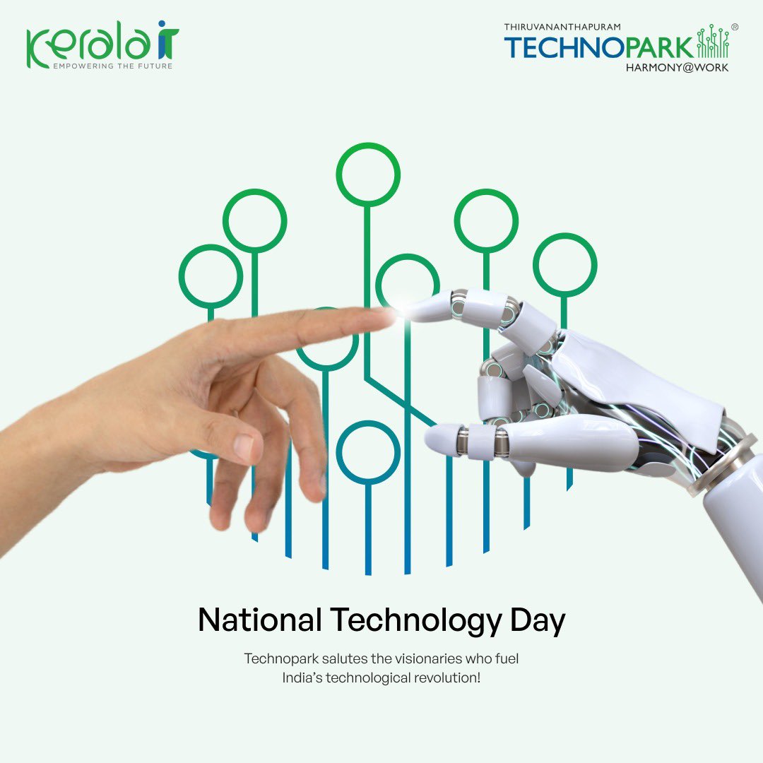 On #NationalTechnologyDay, Technopark champions 'Technology = Ecology.' We believe innovation thrives in balance with environmental responsibility. 

Join us in building a #sustainablefuture through green tech solutions!

#TechDay #DigitalTransformation #TechInnovations