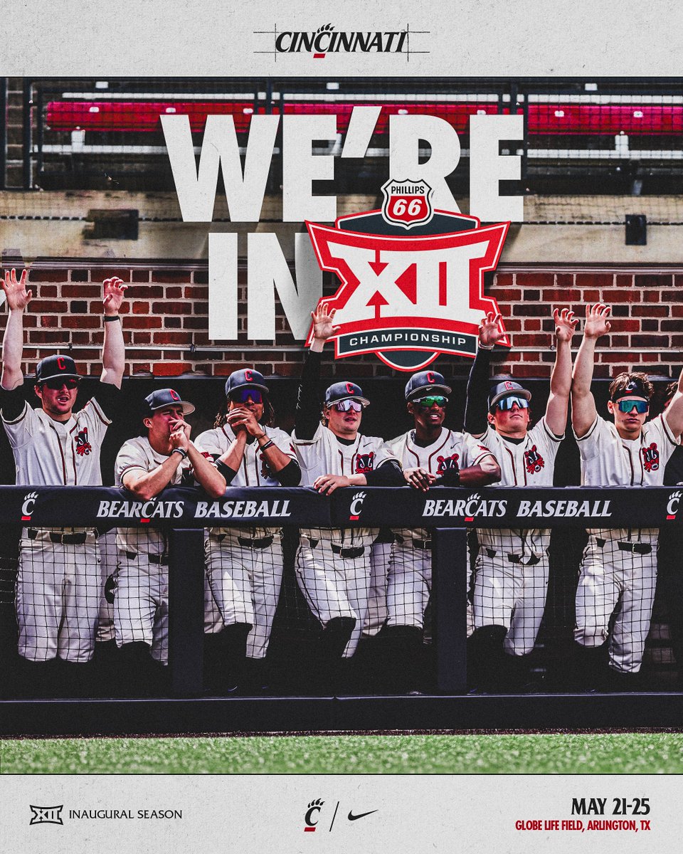 Looks like we're taking the party to Arlington 🎉 We have officially clinched a berth in the @Big12Conference Tournament‼️ #Bearcats
