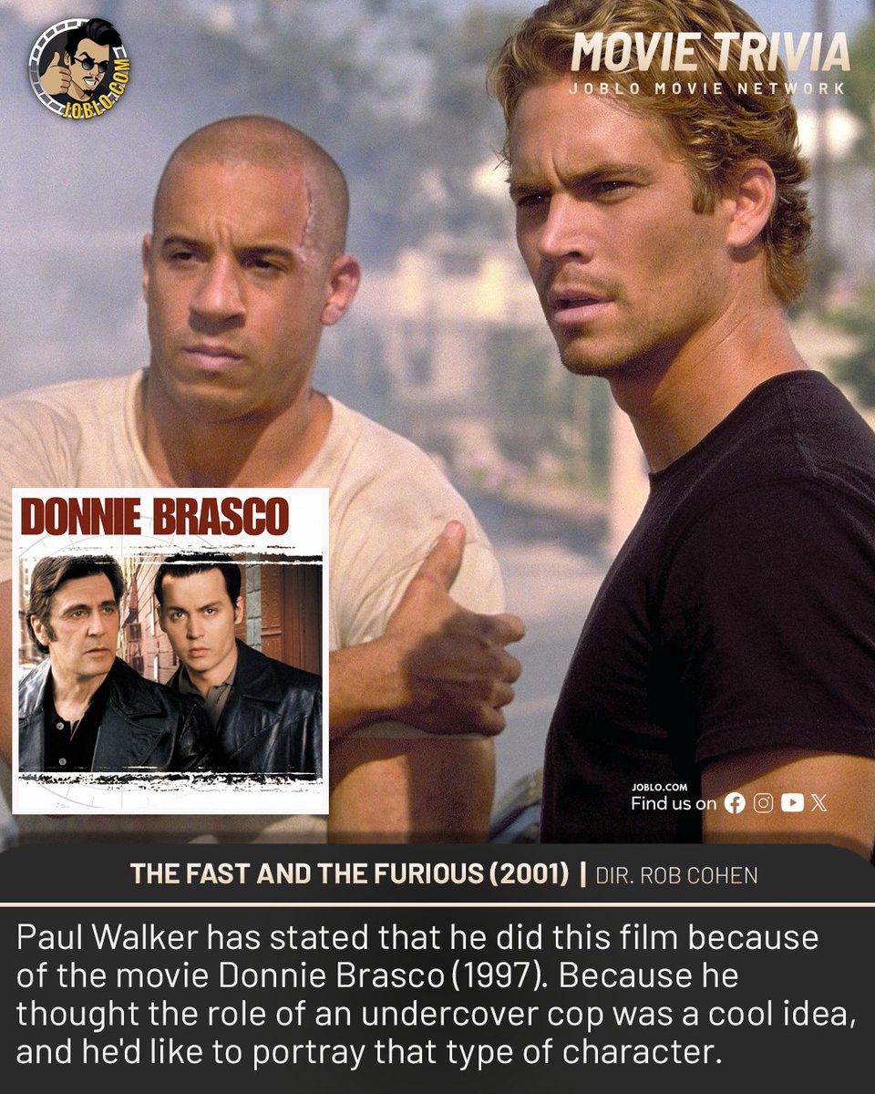 Movie trivia: The Fast And The Furious (2001).

#JoBloMovies #JoBloMovieNetwork #TheFastAndTheFurious #PaulWalker #DonnieBrasco