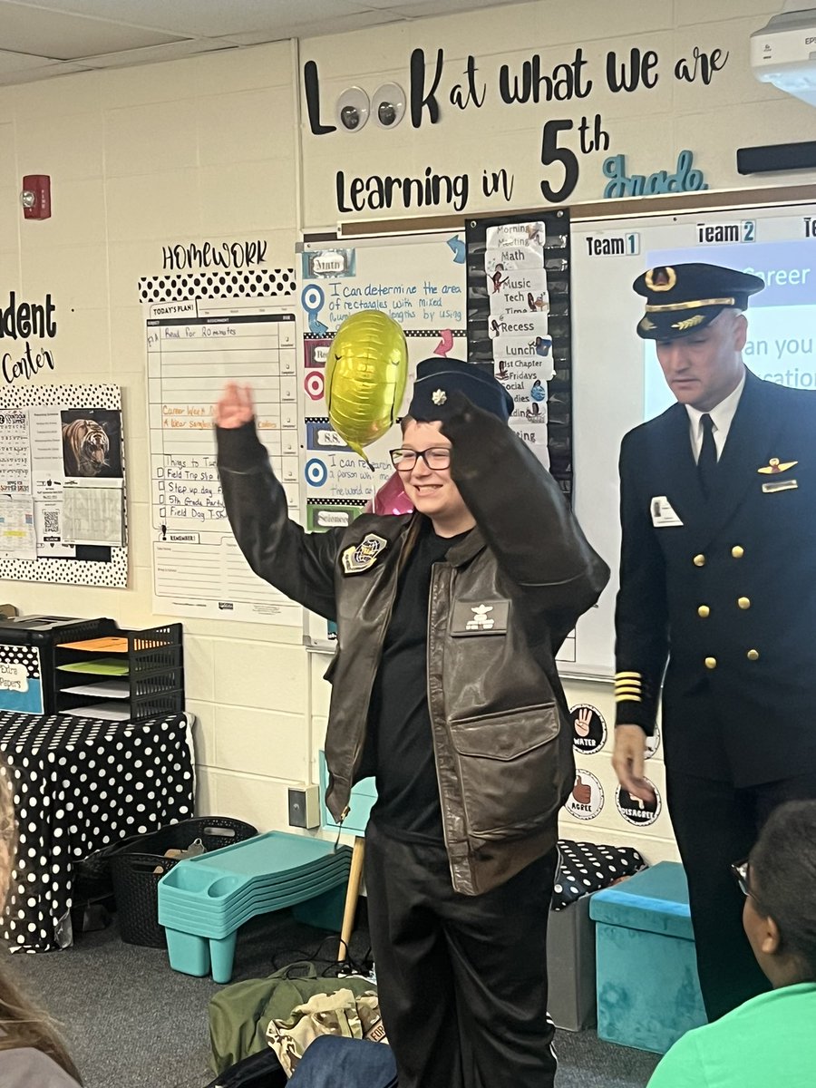 Career week in 5th grade is such a special week! Students are able to see themselves in the future and beyond. So thankful for the volunteers who make it happen. 🐶👨‍✈️❤️ #BeEvergreen