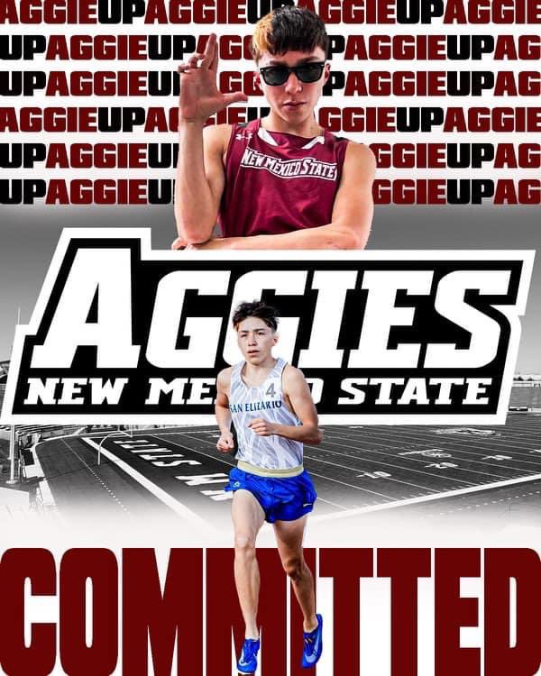 @angelmaese4 from @SanEliAthletics Track&Field/ CC has committed to @NMStateXCTF to further his education. We know he will do great new things as an Aggie . #proudparents #playhardworkhard #trackandfield #brightfuture #nmsu
