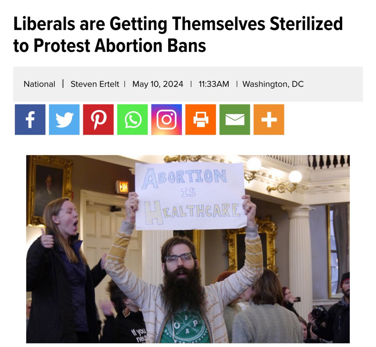 Why didn’t they do this all along? 👉 Liberals Undergoing Sterilization to Protest Abortion Bans A growing number of liberal individuals are choosing to get sterilized in response to the recent wave of abortion bans across several states. This trend, labeled as 'sterilization…