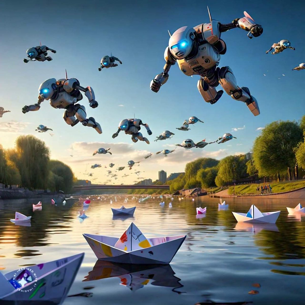 Glance into future 
#paperboat #flyingbots