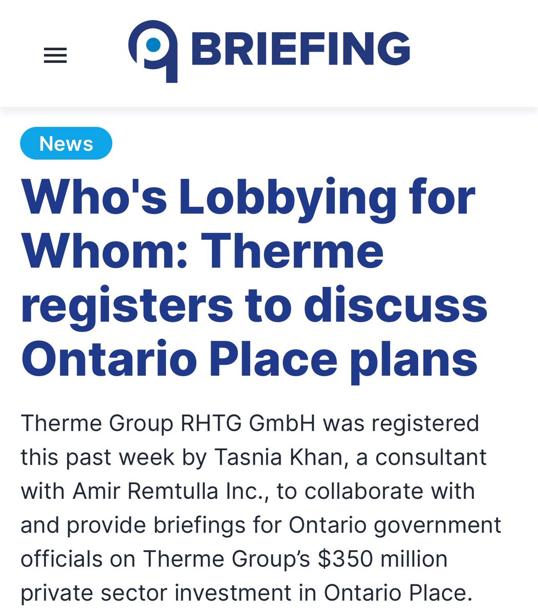 Rob Ford’s ex-chief of staff, lobbying for Therme. It’s a family affair, folks. #onpoli #topoli