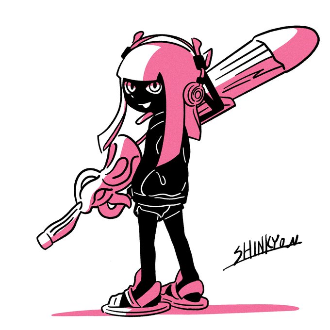 「inkling girl simple background」Fan Art(Latest)