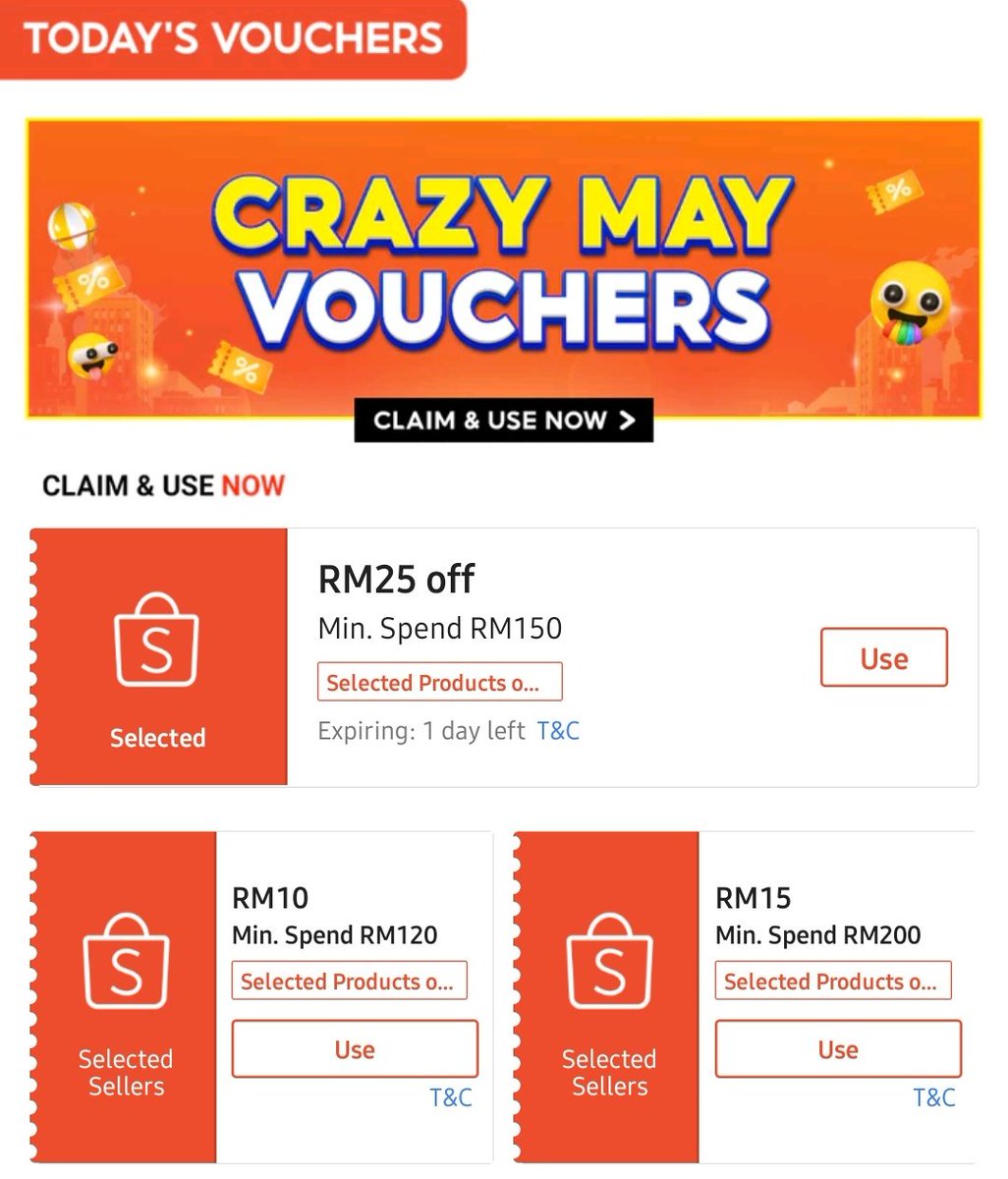Crayzy May vouchers for youuuuu~~

🔗 s.shopee.com.my/4ptbPKILI6